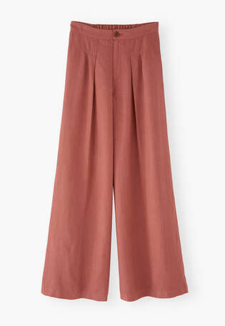 Pleat-detail trousers, Terracotta, webstill