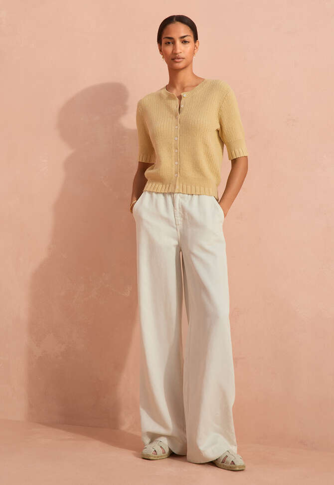 Tuck-stitch sweater, Warm yellow, completeTheLook