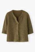 Short-sleeved cardigan, Dusty olive, webstill