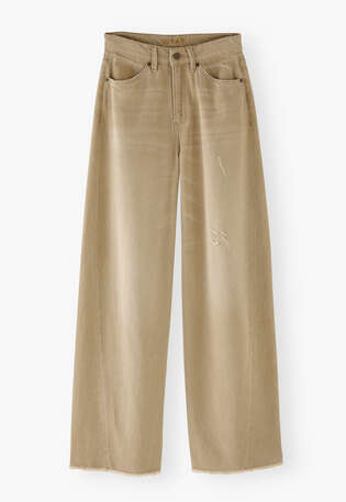 Mid-rise wide-leg jeans, Washed mushroom, webstill
