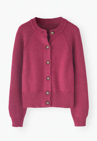 Batwing cardigan, Berry pink, webstill