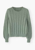 Lace-stitch sweater, Duck egg, webstill