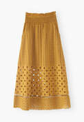 Broderie A-line skirt, Bright ochre, webstill