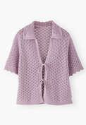 Tie-front sweater, Soft lavender, webstill