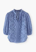 Broderie anglaise blouse, Cornflower blue, webstill
