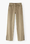 Split-hem jeans, Olive grey, webstill