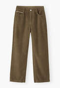 Cropped cord trousers, Khaki, webstill