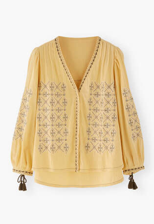 Embroidered blouse, Warm yellow, webstill