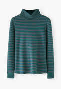 Striped roll neck, Deep teal, webstill