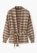 Striped cardigan, Olive rose, webstill