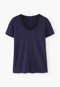 Scoop-neck T-shirt, Deep indigo, webstill