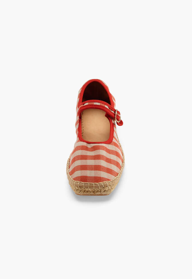 Checked espadrilles, Red, completeTheLook