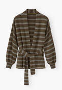 Striped cardigan, Midnight lime, webstill