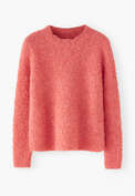 Boucl&eacute; round-neck sweater, Candy pink, webstill