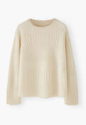 Rib-stitch sweater, Ecru, webstill