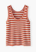 Striped sleeveless knit, Amber ecru, webstill