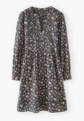Printed short dress, Charcoal magenta, webstill