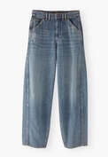 Seam-detailed jeans, Mid wash, webstill