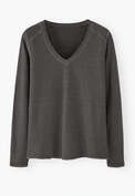 V-neck top, Charcoal, webstill