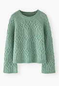 Cable-stitch sweater, Soft aqua, webstill
