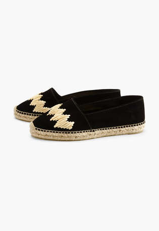 Raffia toe espadrilles, Black, webstill