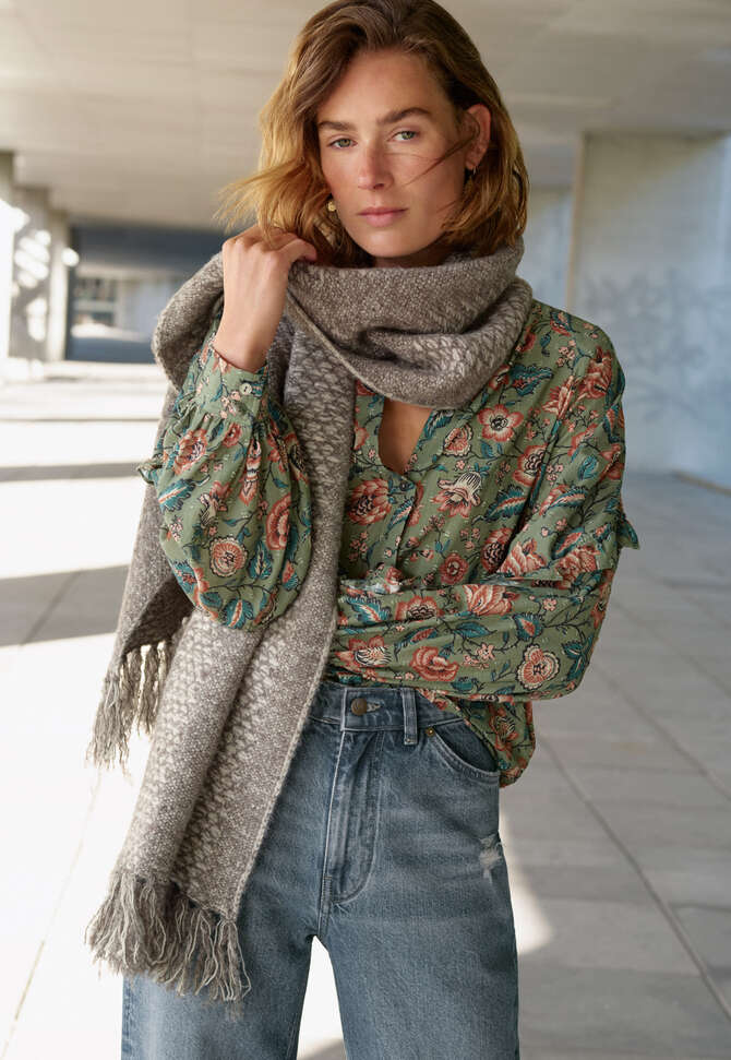 Herringbone scarf, Grey mink, completeTheLook