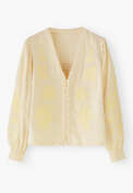 Applique blouse, Ecru lemon, webstill