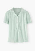 Collared jersey top, Mint, webstill