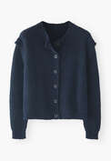 Rib-stitch cardigan, Indigo, webstill