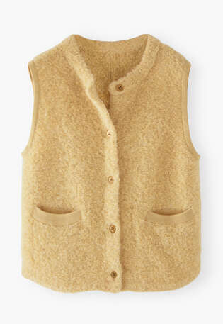 Knitted gilet, Sand yellow, webstill