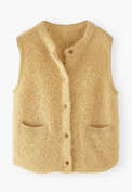 Knitted gilet, Sand yellow, webstill