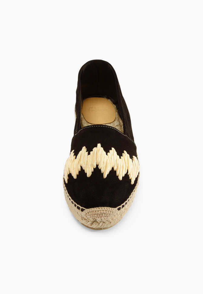 Raffia toe espadrilles, Black, completeTheLook