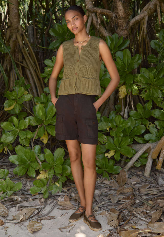 Sleeveless cardigan, Khaki olive, completeTheLook