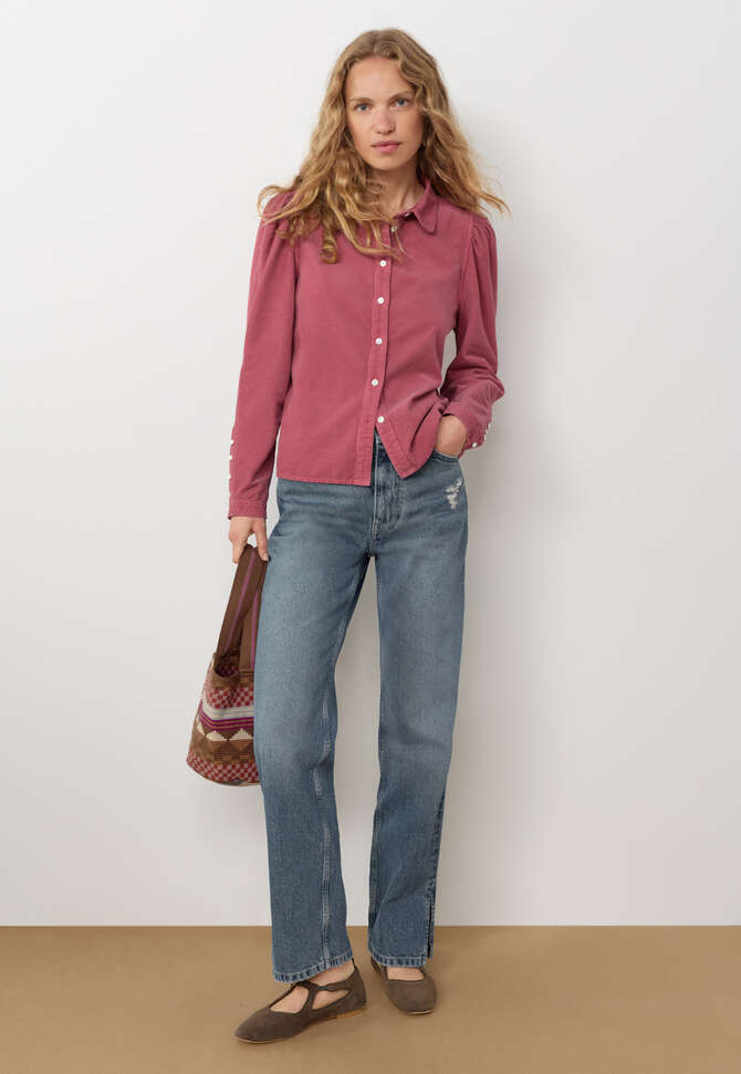 Button-through blouse, Dark rose, completeTheLook