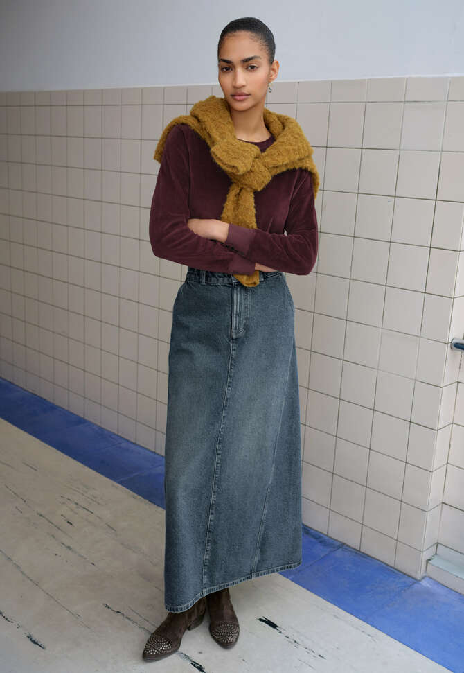 Tuck-stitch sweater, Honey brown, completeTheLook