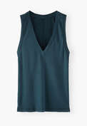 V-neck jersey vest, Dark petrol, webstill