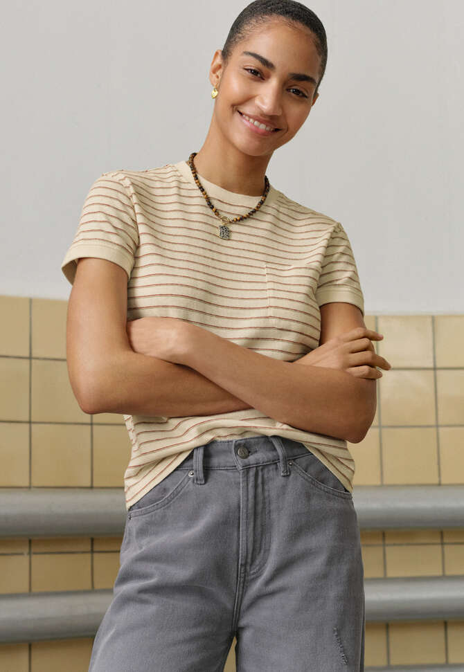 Stripe T-shirt, Ivory sage, completeTheLook