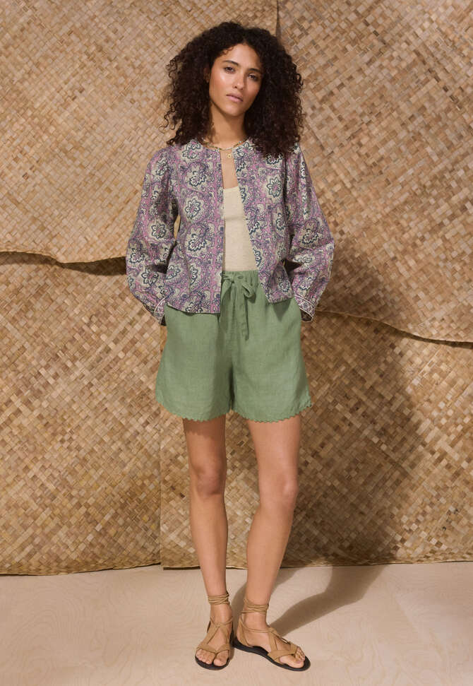 Reversible printed jacket, Ivory mauve, completeTheLook