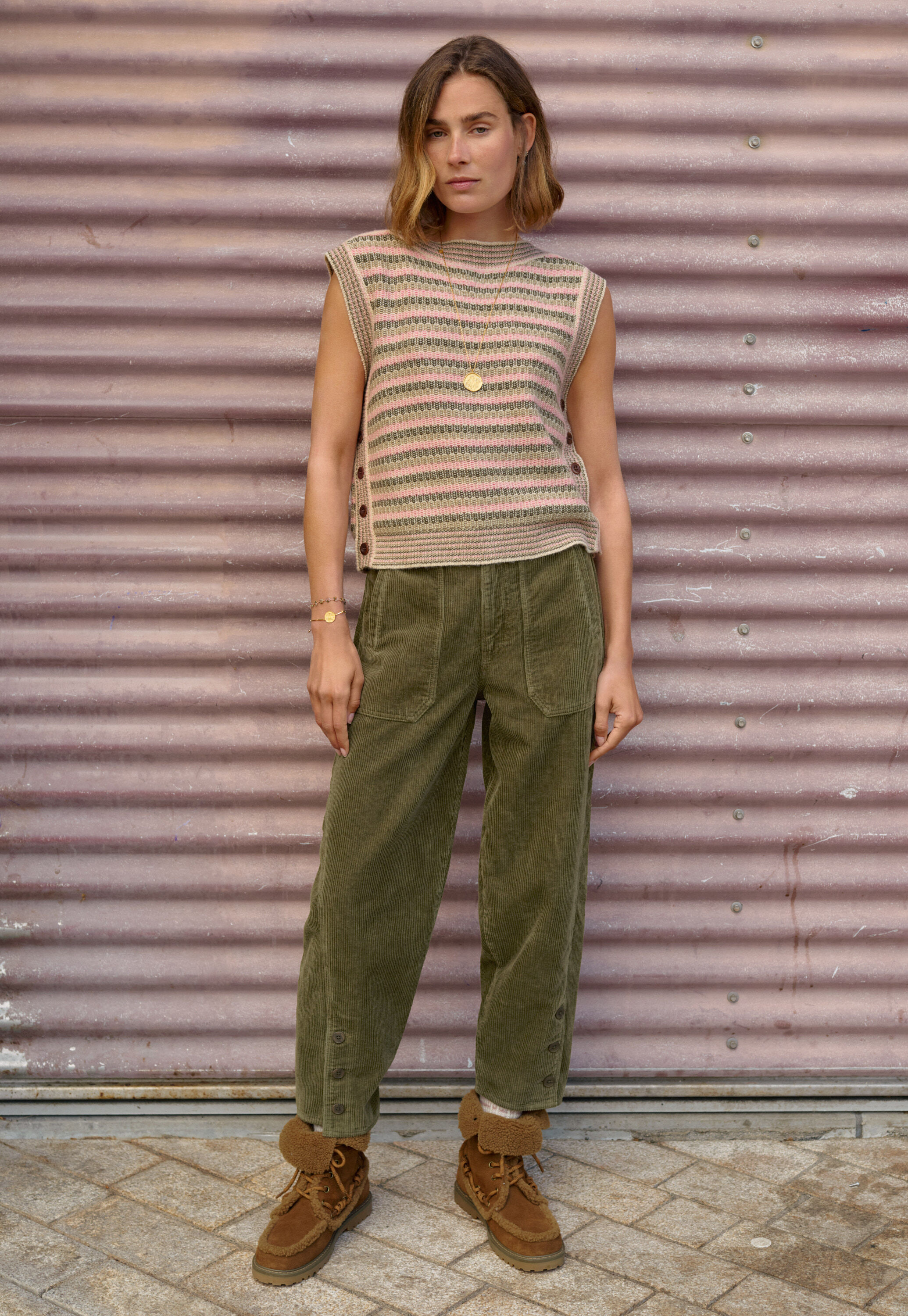 Reverse striped sweater