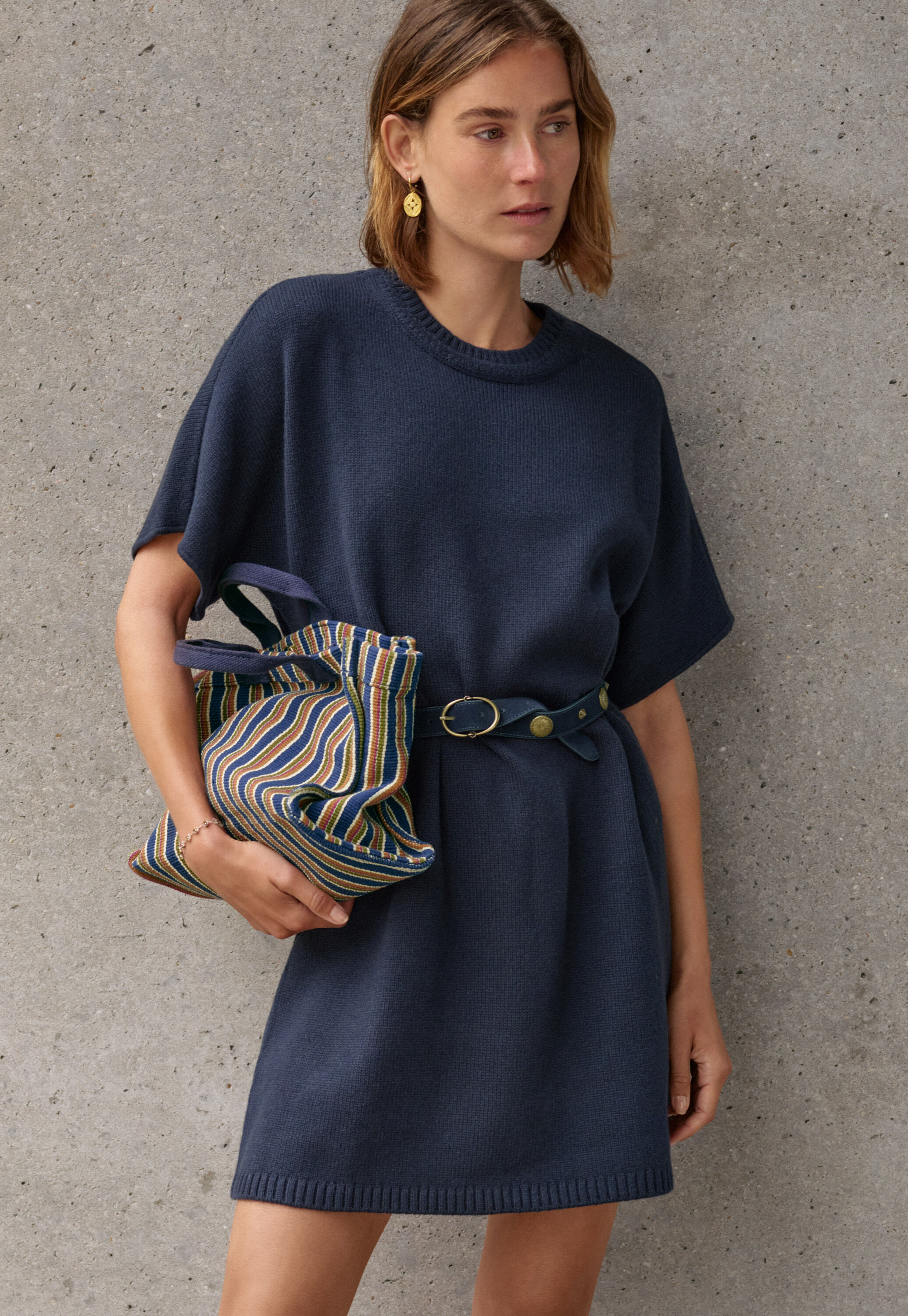 Reverse striped sweater