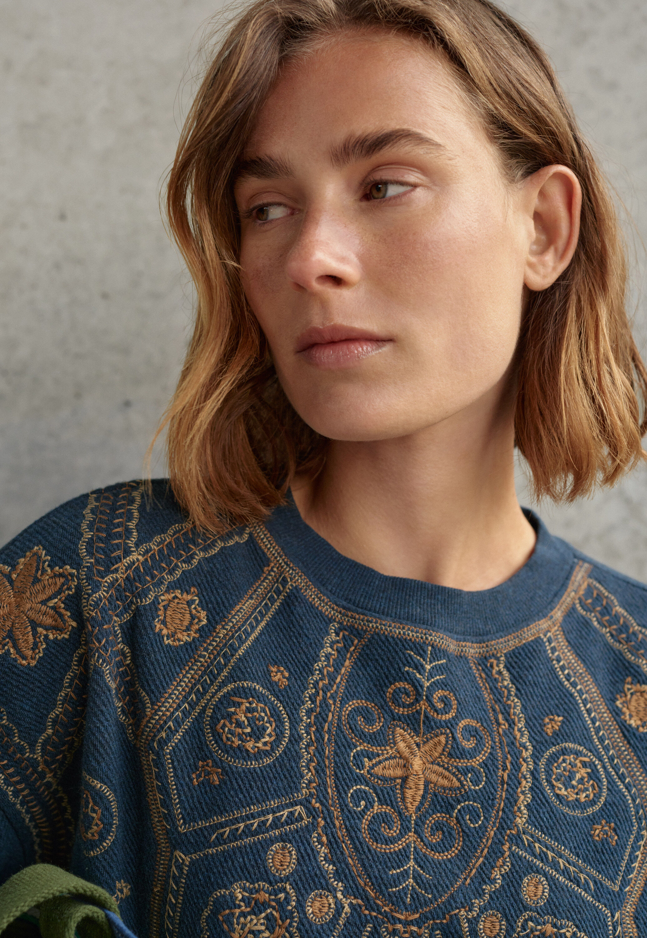 Reverse striped sweater