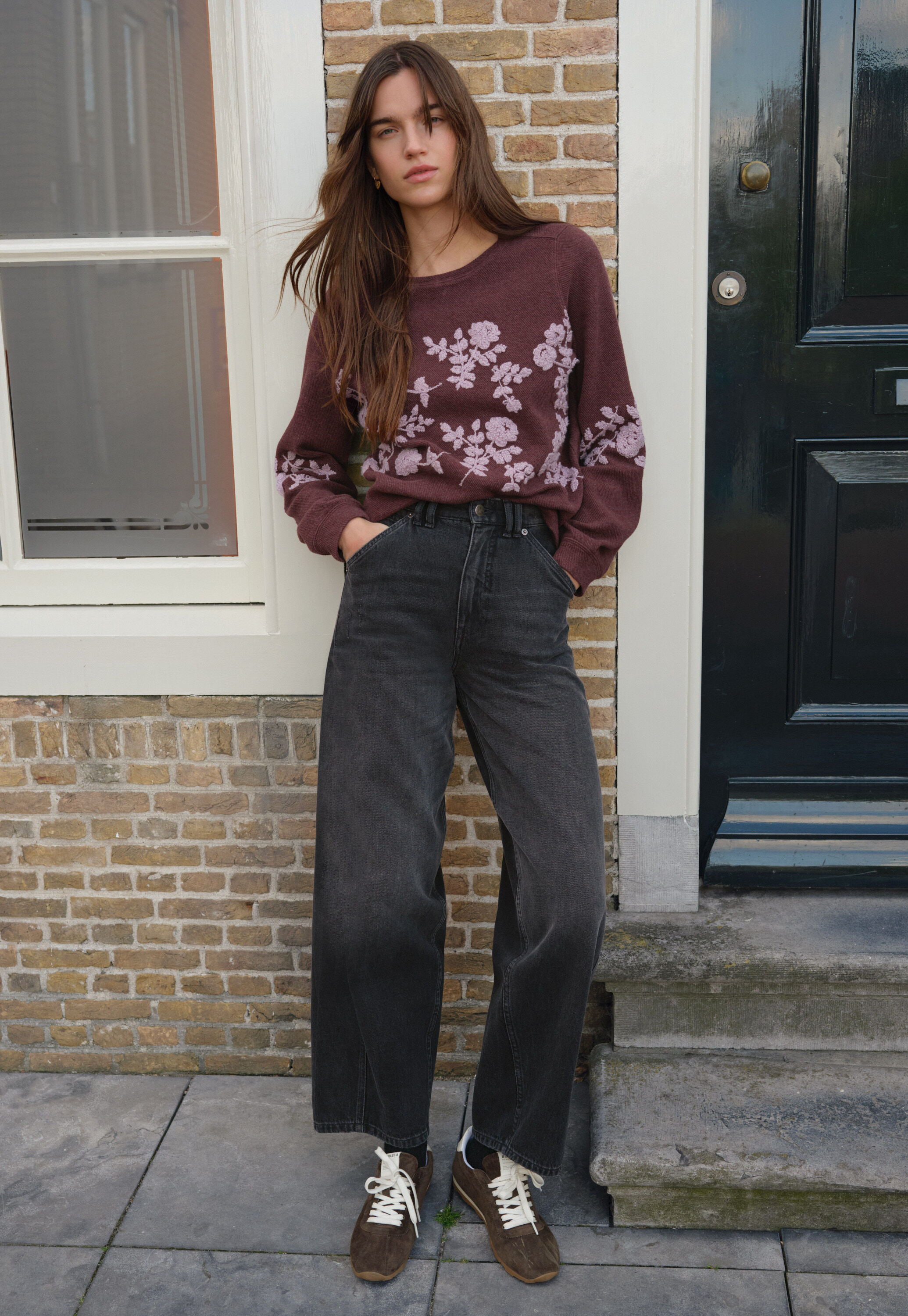Waffle-stitch cardigan