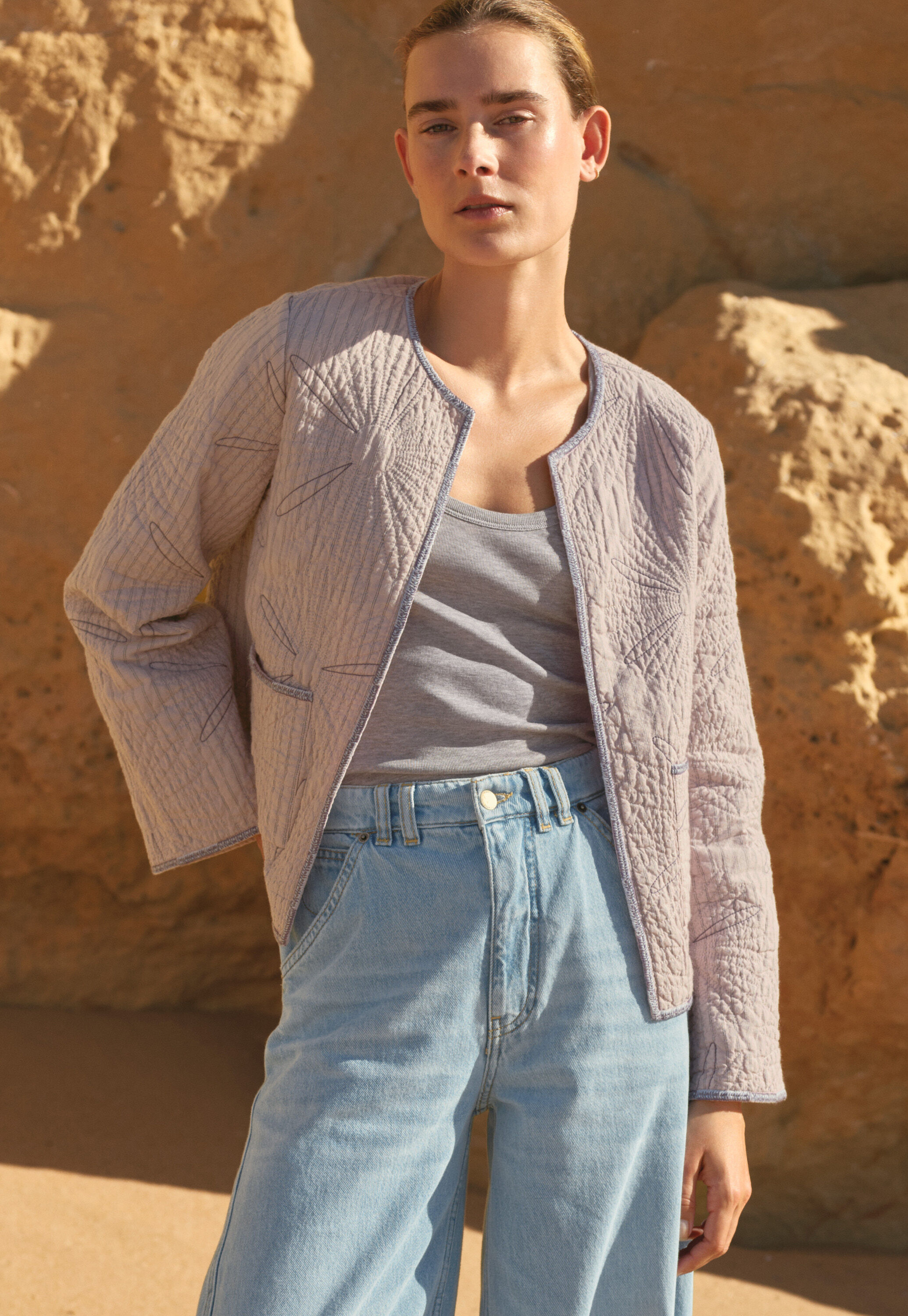Cable-stitch cardigan