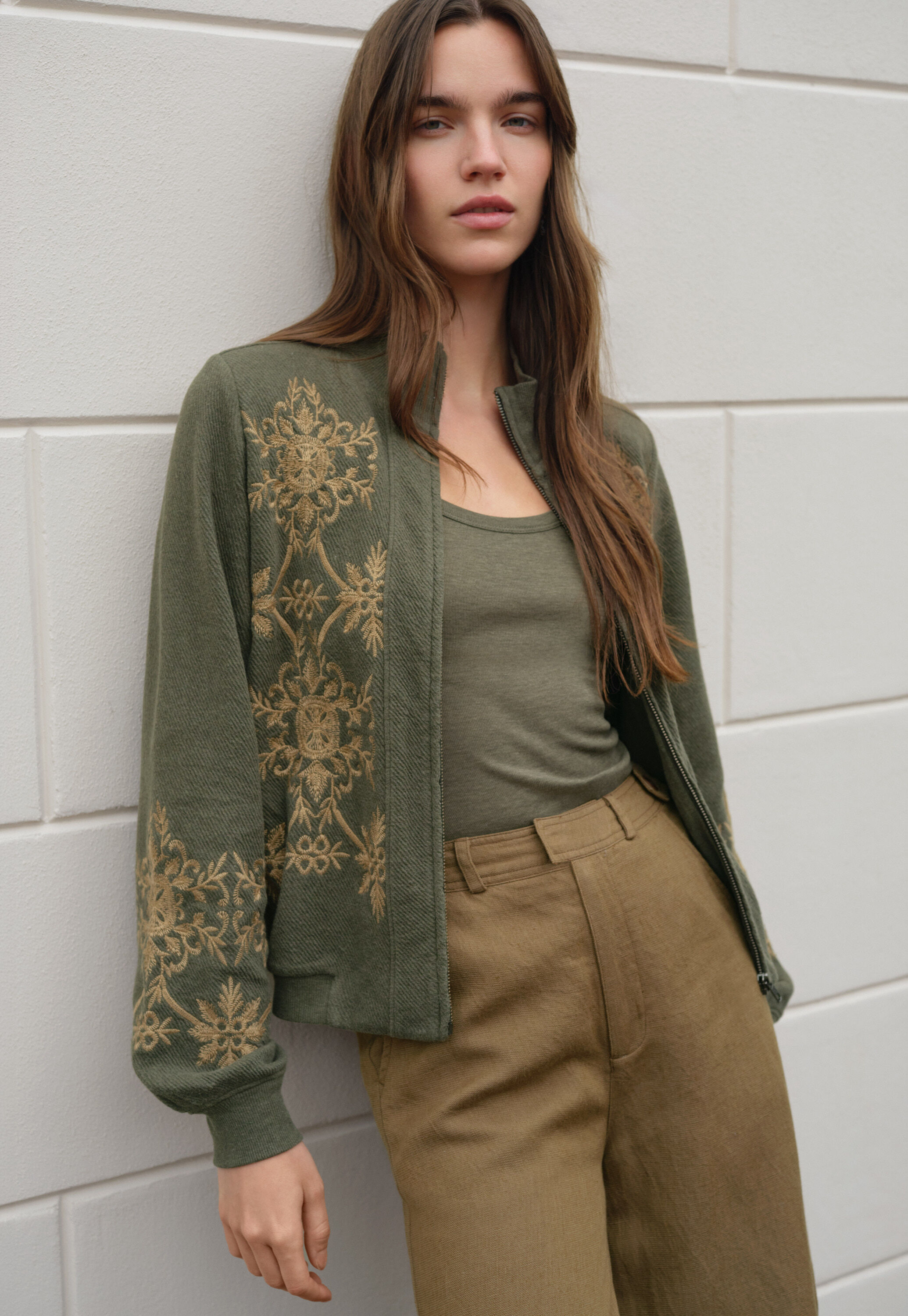 Cable-stitch cardigan