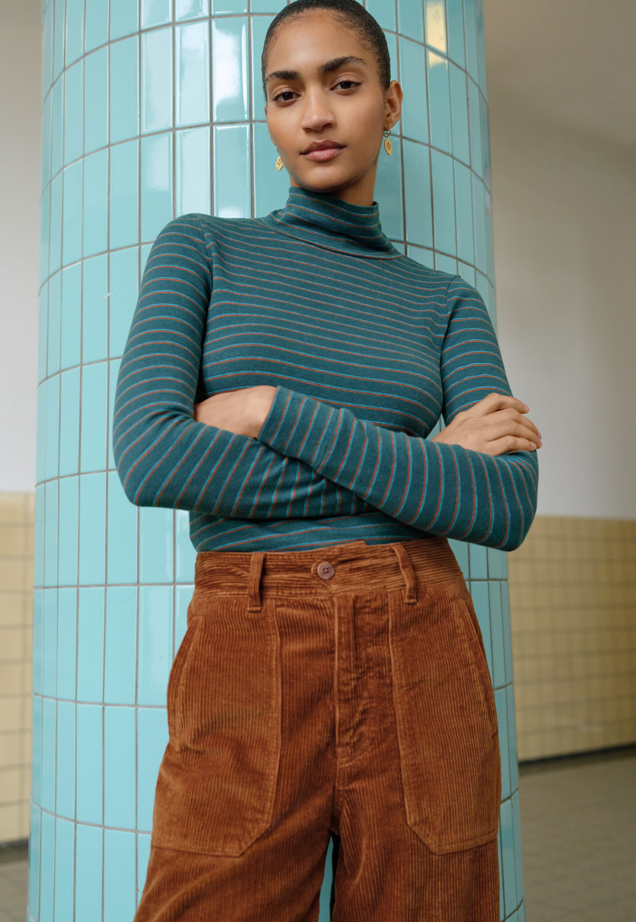 Reverse striped sweater