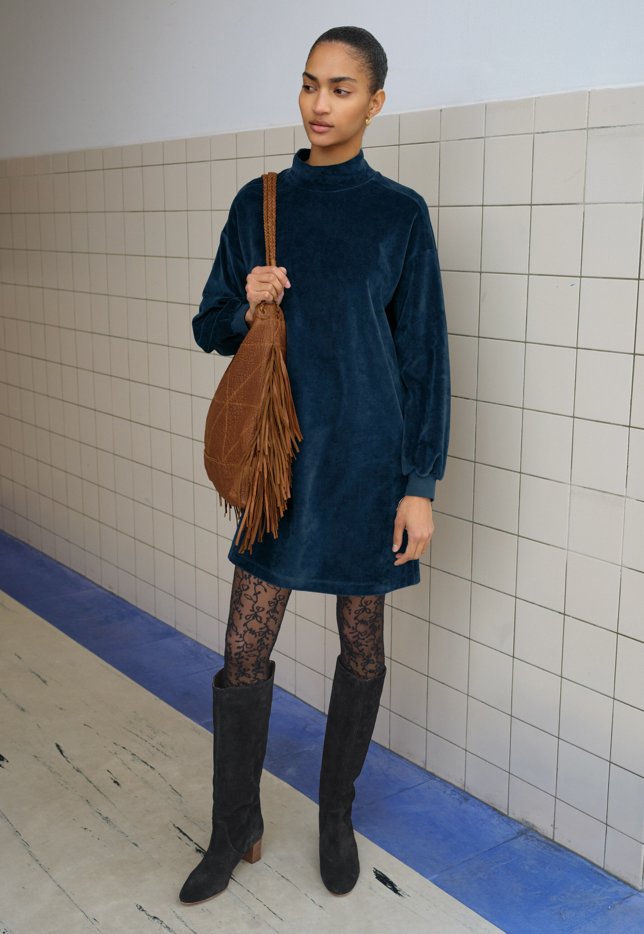 Reverse striped sweater