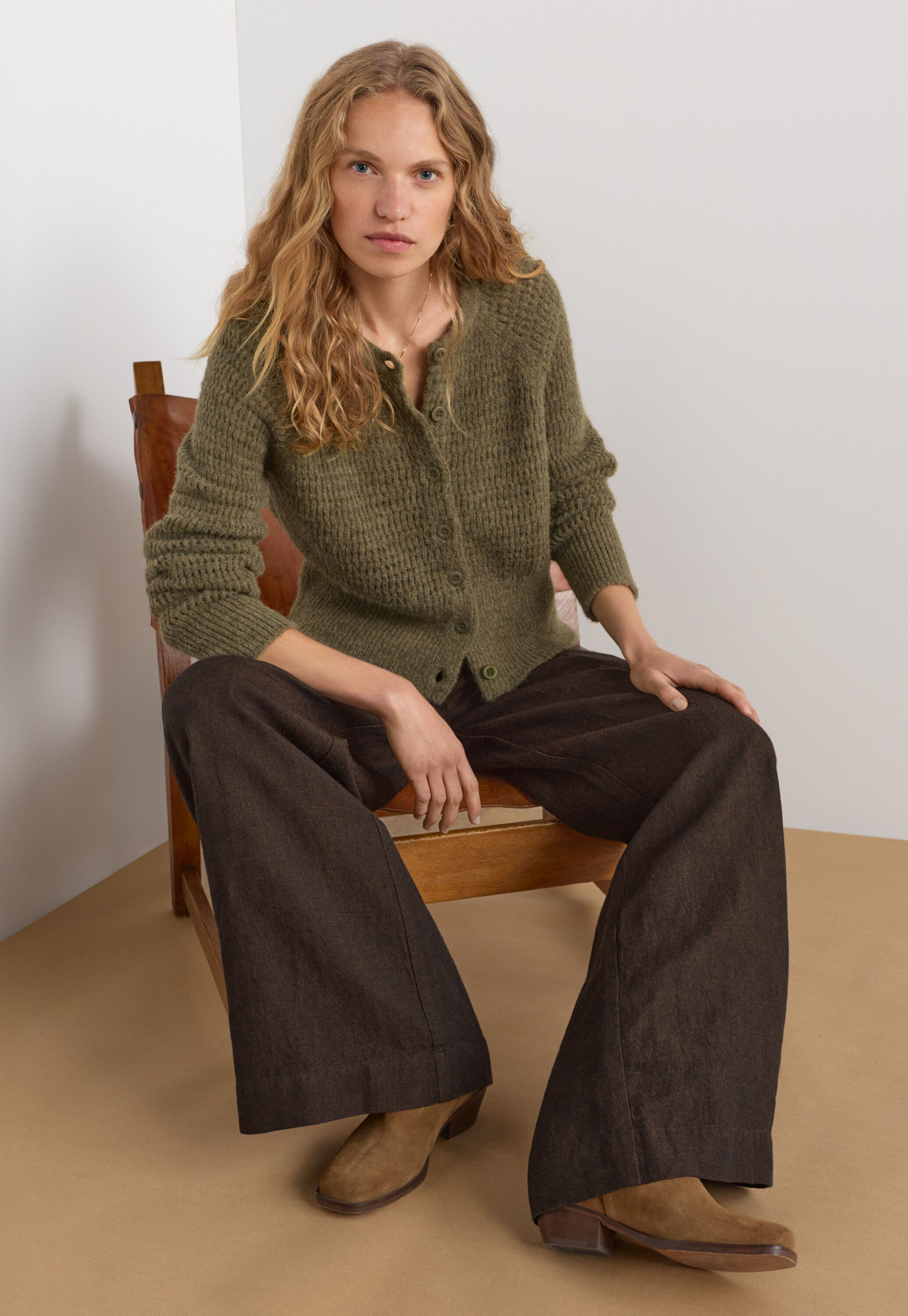 Tie-front cord top
