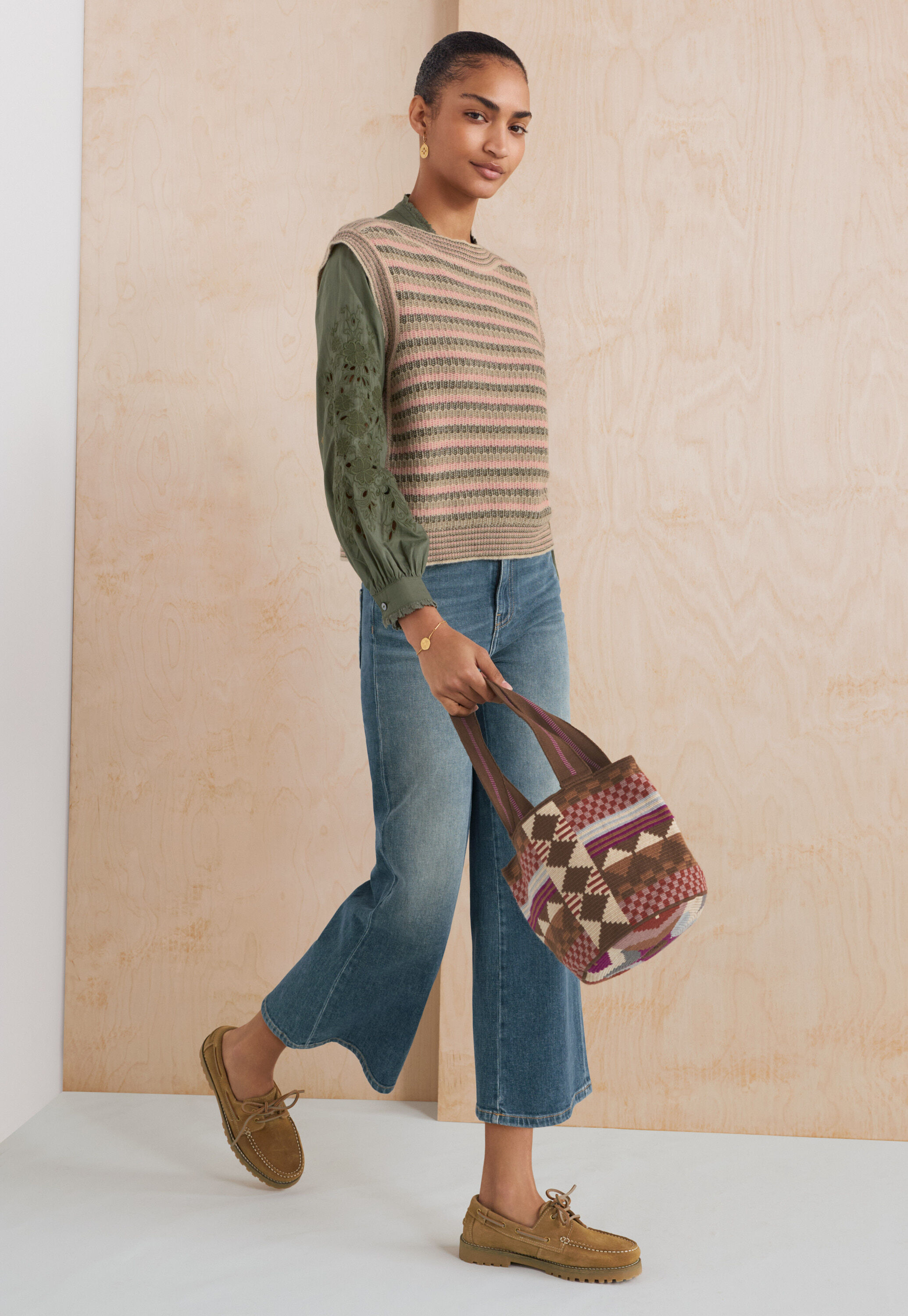 Reverse striped sweater