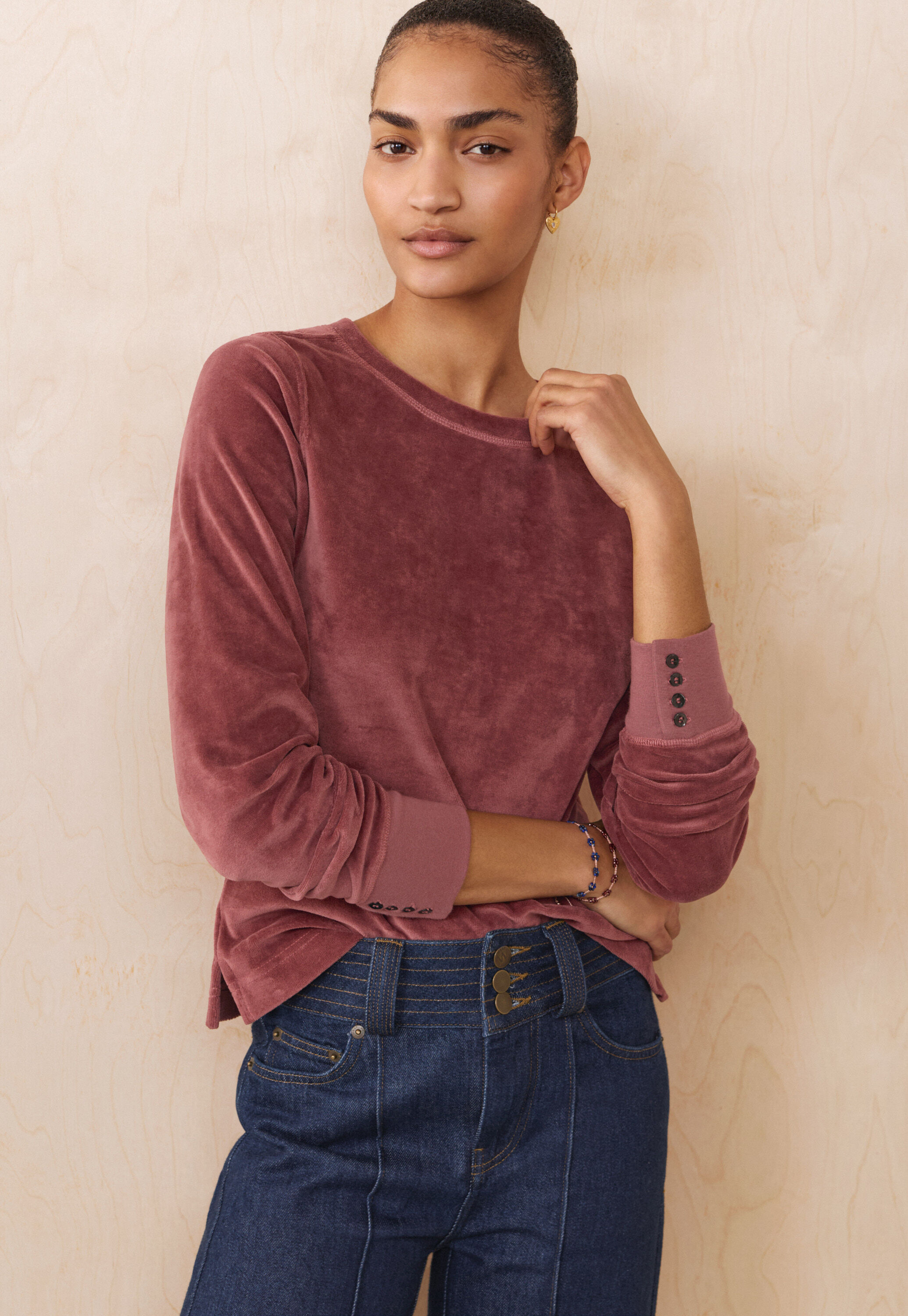 Reverse striped sweater