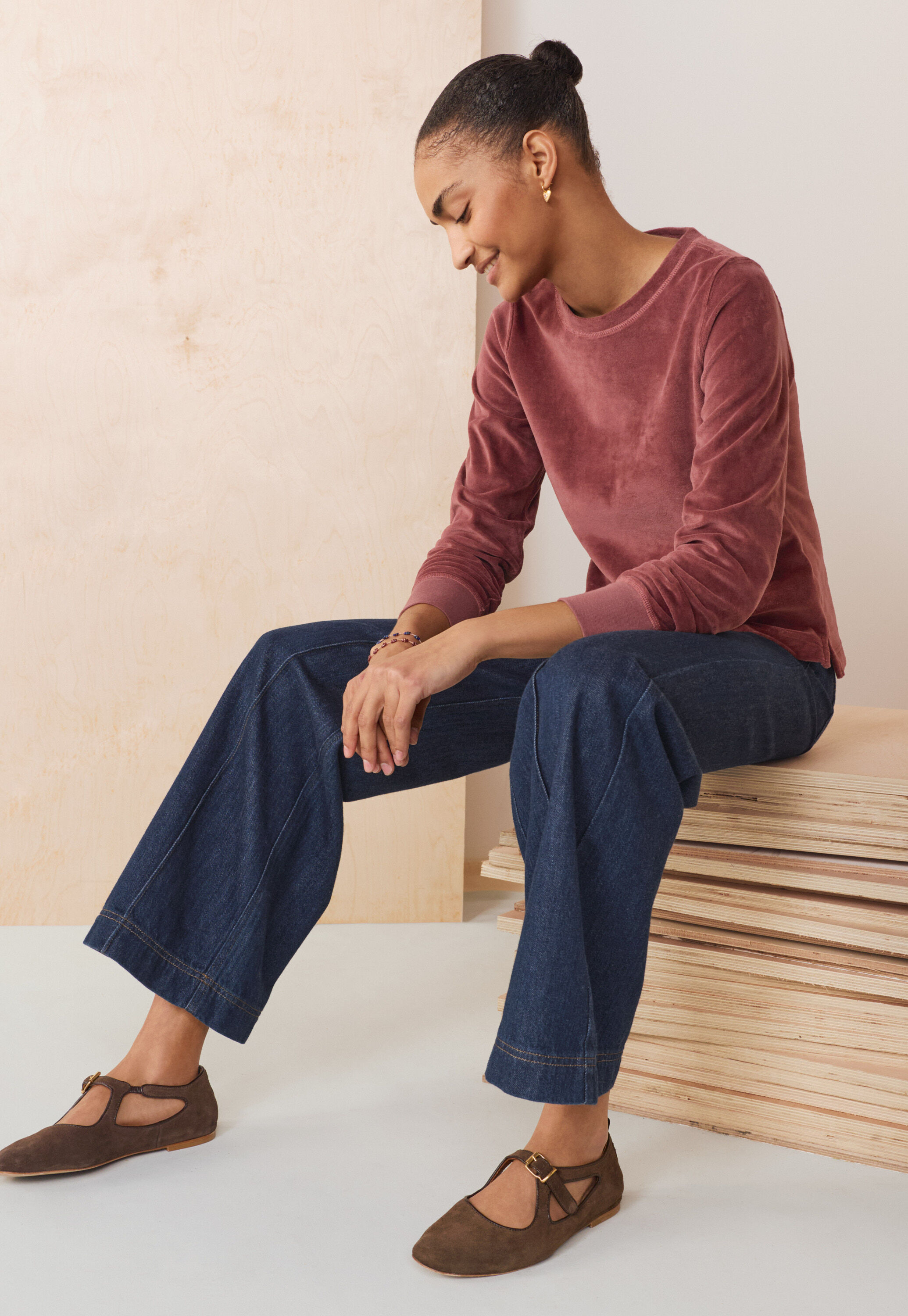 Reverse striped sweater